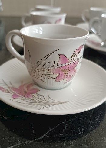 Vintage Çiçek Desenli Porselen Fincan - Görsel 7