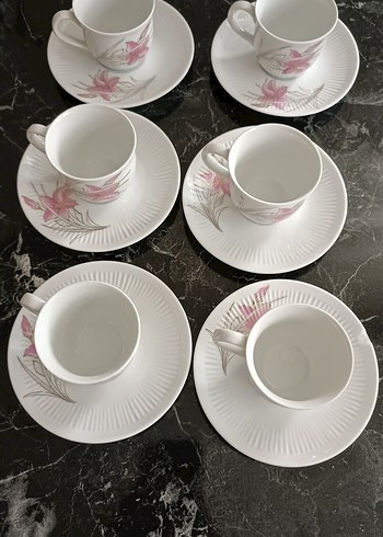 Vintage Çiçek Desenli Porselen Fincan - Görsel 4