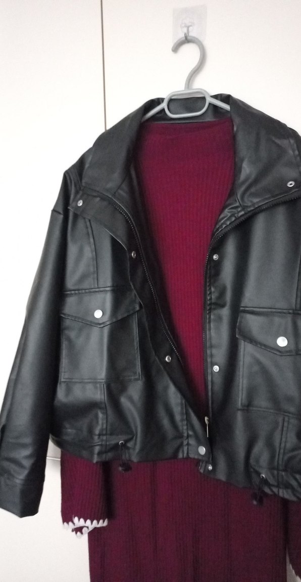 Oversize deri ceket - Görsel 4