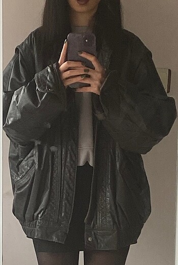 Vintage Bomber Deri Ceket