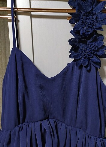 34 Beden mavi Renk İndigo Trendyol elbise 