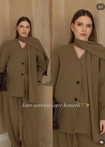 Diğer Haki Oversize Uclu Takim
