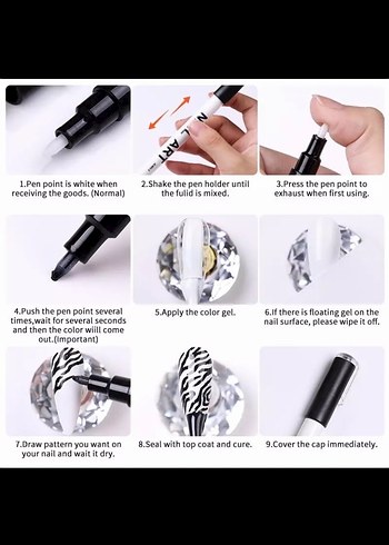 Beden Nail art kalemi siyah .