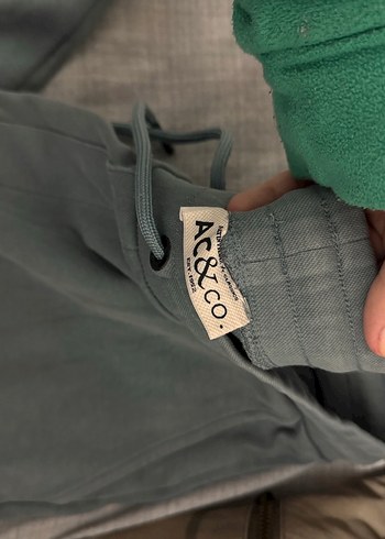 Gri Erkek Keten Rahat Kesim Eşofman takım - Görsel 2