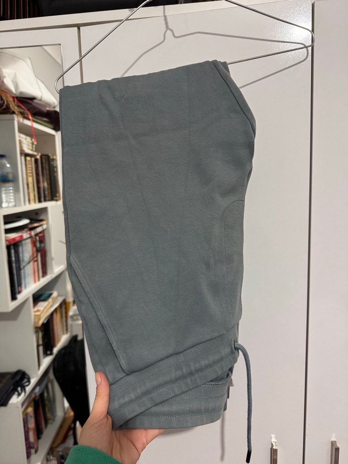 Gri Erkek Keten Rahat Kesim Eşofman takım - Görsel 5