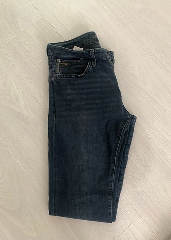 Erkek Lacivert Normal Kesim Denim Jean