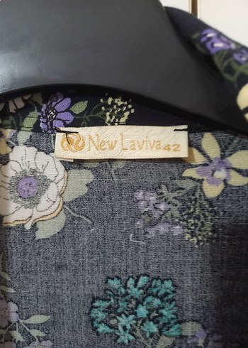 Çiçek Desenli Düğmeli Bohem Kadın Kimono
