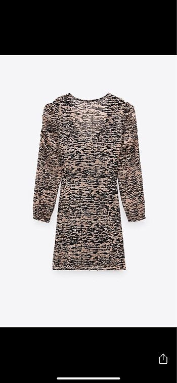Zara Zara siyah kum desenli mini elbise