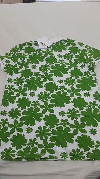 12-13 Yaş Beden yeşil Renk Uspa polo tshirt 12 /13 yas erkek çocuk etketli