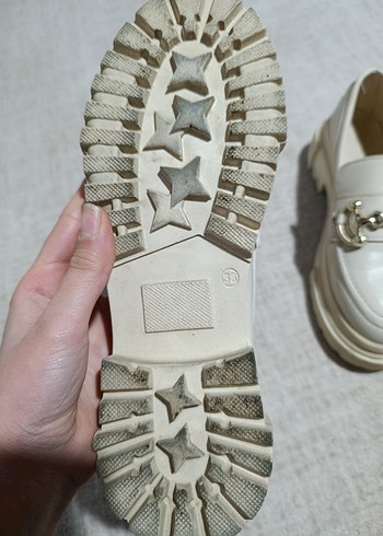 Beyaz Tokalı Platform Topuklu Kadın Loafer - Görsel 4