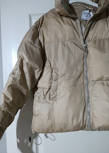 Bej Kadın Şişme Mont - Görsel 4