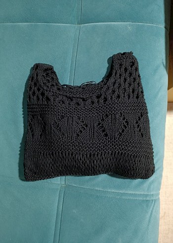 Siyah Örgü Kazak - Görsel 5