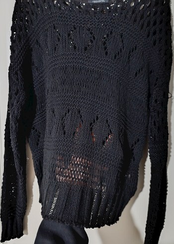 Siyah Örgü Kazak - Görsel 2