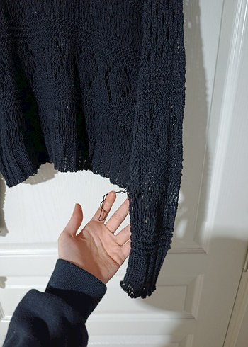 Siyah Örgü Kazak - Görsel 3