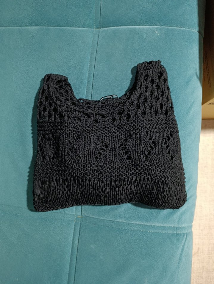 Siyah Örgü Kazak - Görsel 5