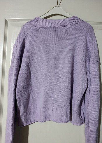 Lila Çiçek Desenli Hırka - Görsel 5