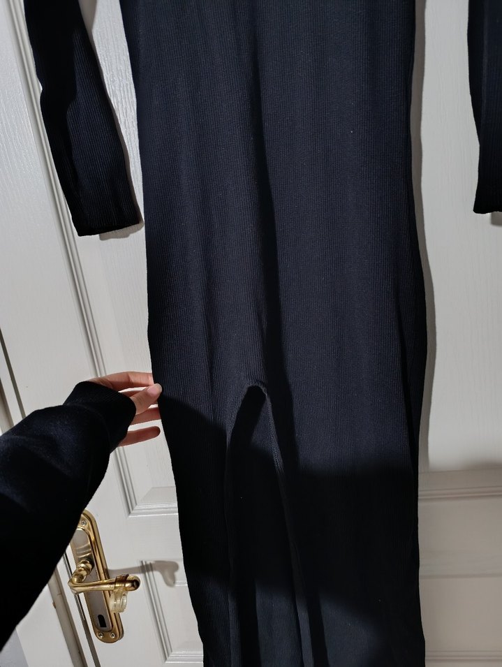 Yırtmaçlı Triko Elbise - Görsel 2