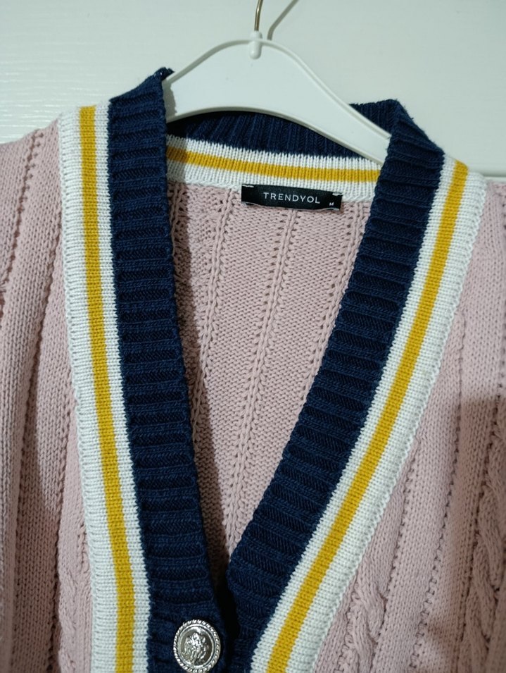 Trendyol Pembe Triko Hırka - Görsel 4