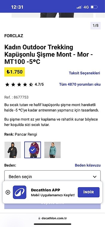 Mont (soğuğa dayanıklı )