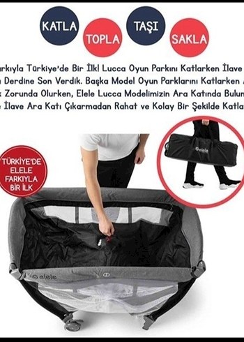 Bordo Gri Bebek Oyun Parkı Yatağı - Görsel 5