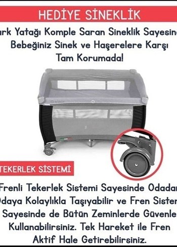 Bordo Gri Bebek Oyun Parkı Yatağı - Görsel 8