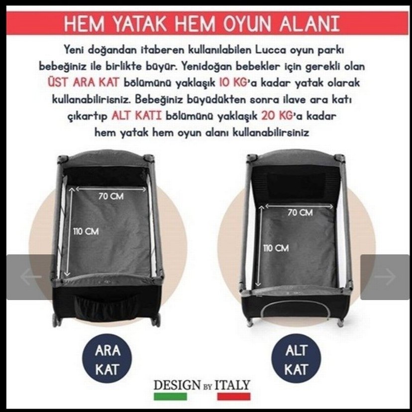 Bordo Gri Bebek Oyun Parkı Yatağı - Görsel 4