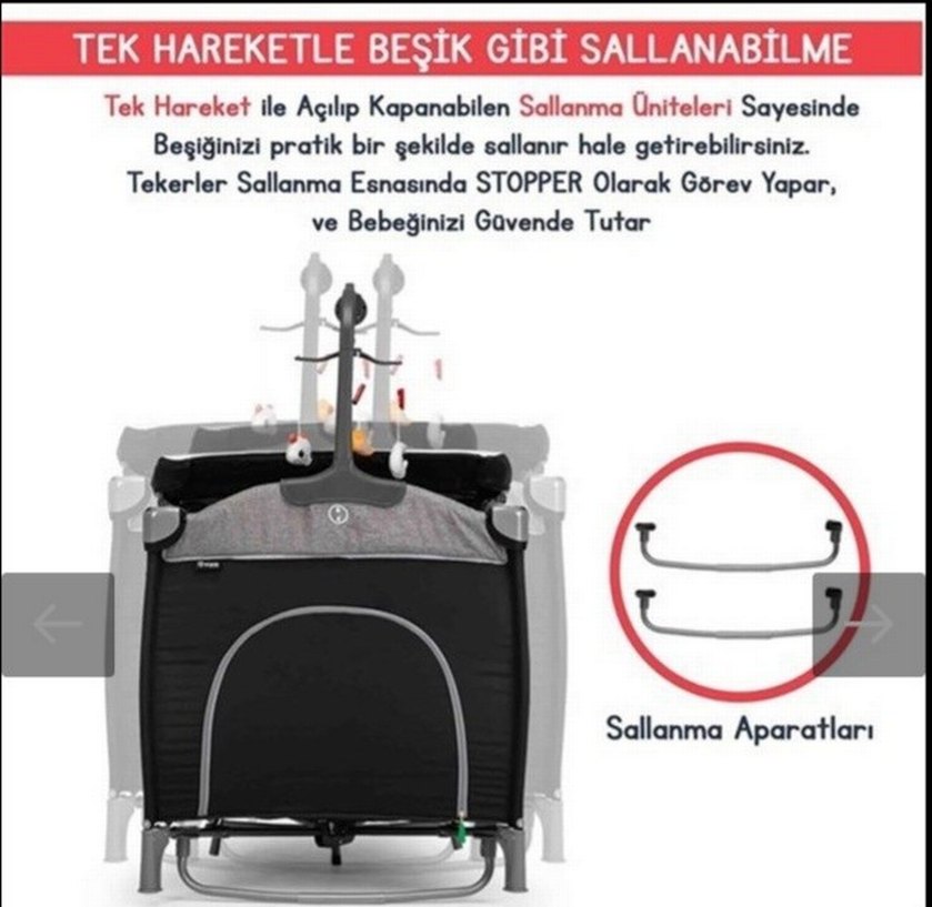 Bordo Gri Bebek Oyun Parkı Yatağı - Görsel 2