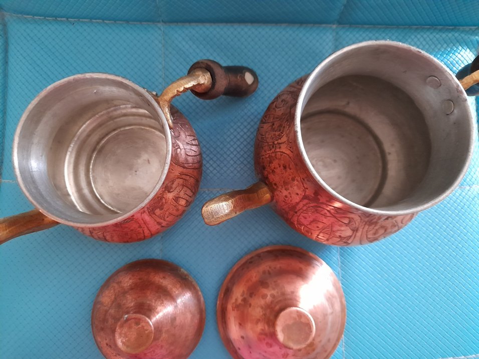 El yapımı Bakır Çaydanlık - Görsel 3
