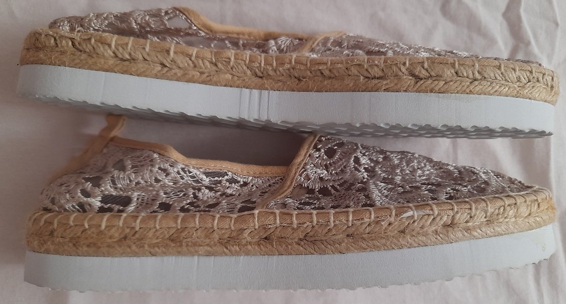 Bej Nakışlı Bohem Dolgu Topuklu Espadril - Görsel 3