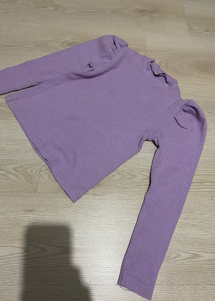Lila balon kol bluz - Görsel 5
