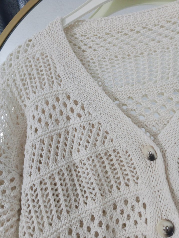 Bej Örgü Bohem Kadın Hırka - Görsel 4