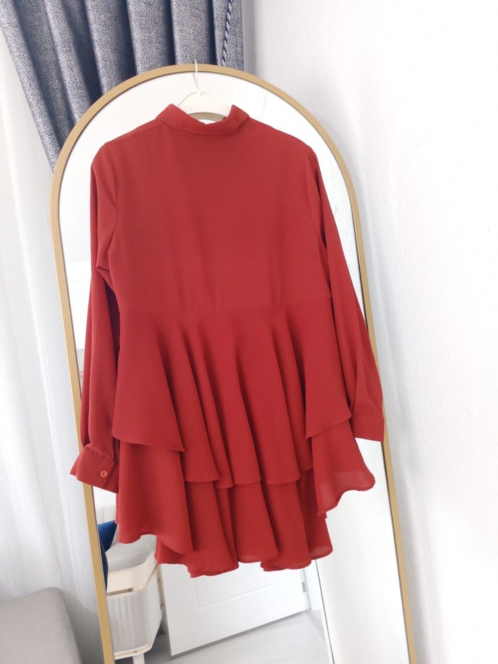 tunik gömlek kiremit rengi - Görsel 2