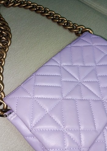 Zincir Detaylı Pastel Mor Kadın Çanta - Görsel 2