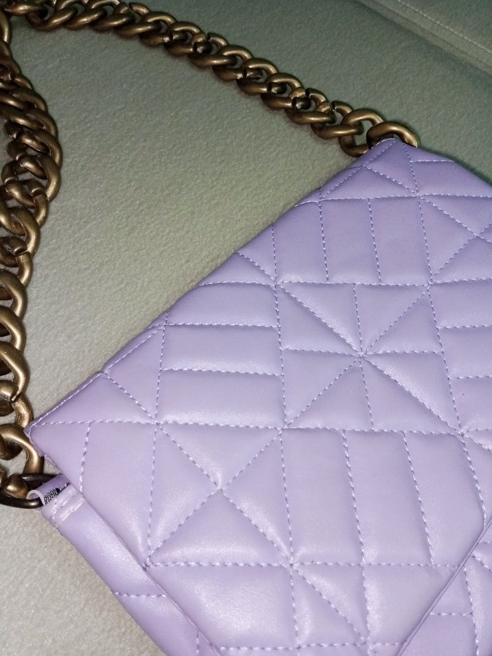 Zincir Detaylı Pastel Mor Kadın Çanta - Görsel 2