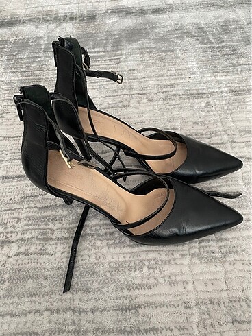 Aldo Siyah gerçek deri stiletto