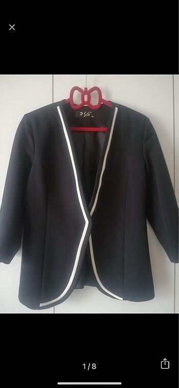Siyah blazer kol detaylı ceket
