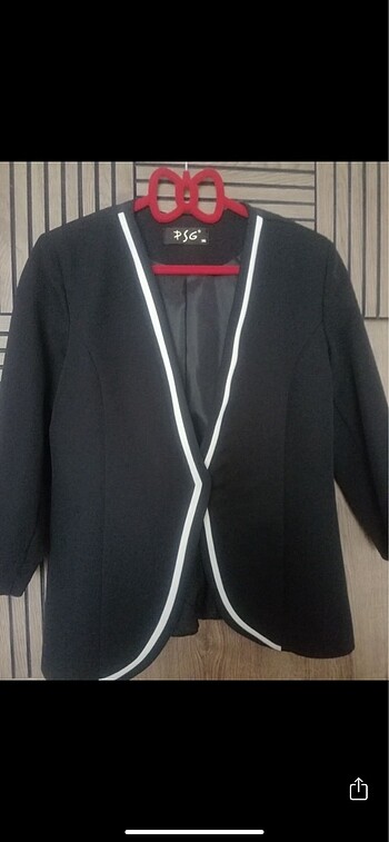 36 Beden Siyah blazer kol detaylı ceket