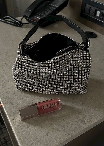  Beden gri Renk Alexander Wang siyah taşlı kadın çantası