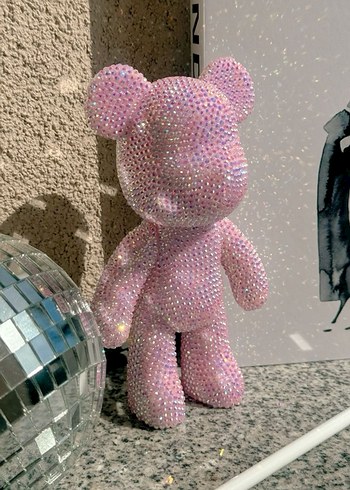 Pembe Taşlı Ayıcık decor (süs) taş yapıştırma seti - Görsel 3