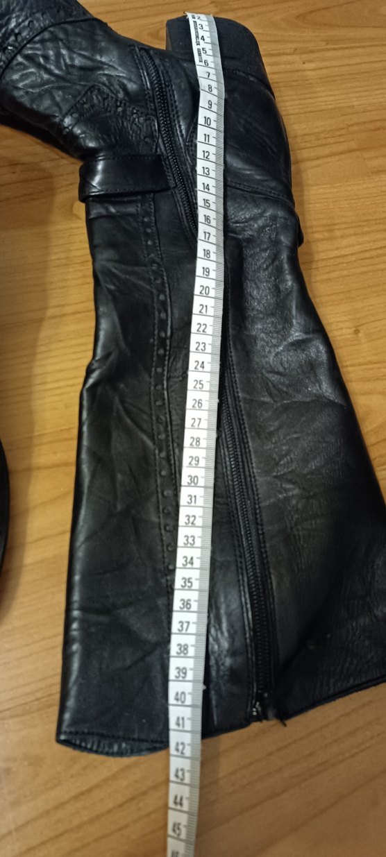 Kadın Siyah Deri Uzun Tokalı Çizme - Görsel 4