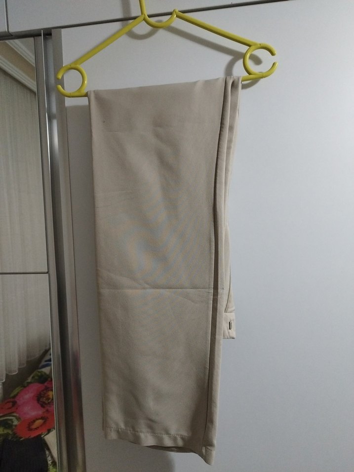 bej pallazo kumaş pantolon - Görsel 2