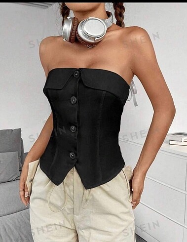 Shein straplez bluz