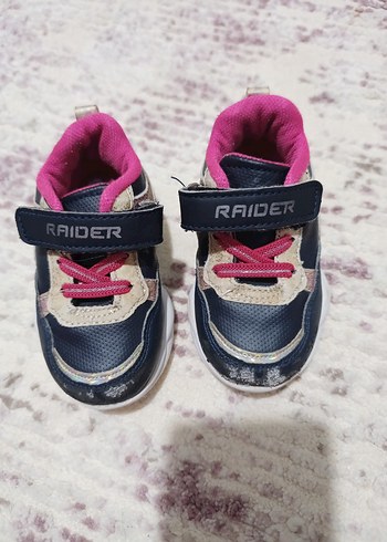 21 Beden Renkli Kız Çocuk Spor Ayakkabısı Velcro