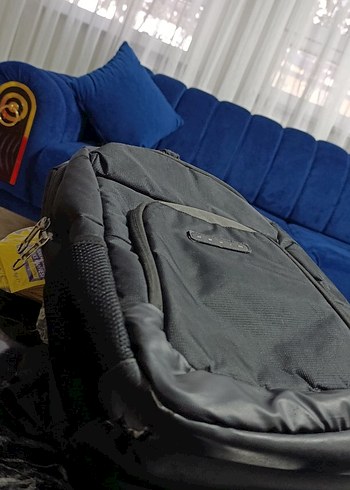 Siyah Gri Fermuarlı Erkek Sırt Çantası - Görsel 2