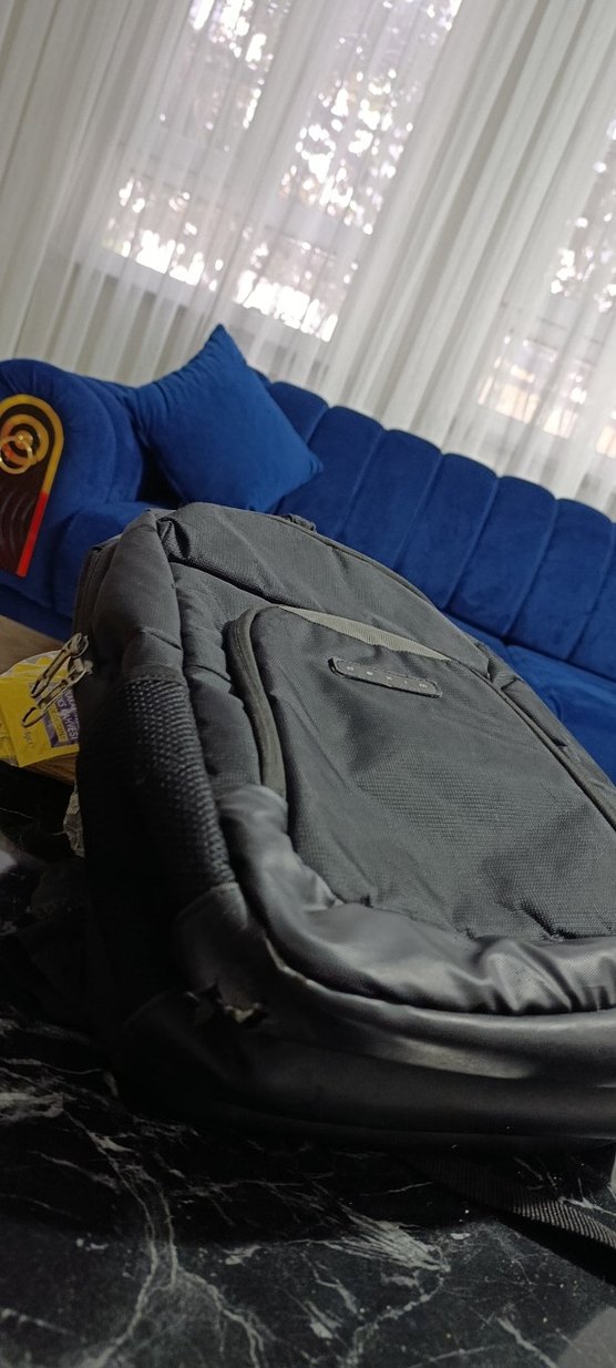 Siyah Gri Fermuarlı Erkek Sırt Çantası - Görsel 2