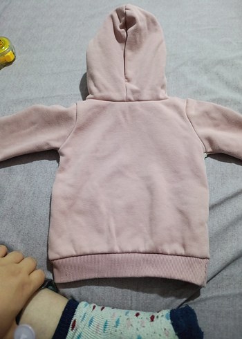 Kız Çocuk Pembe Kapüşonlu Sweatshirt - Görsel 5