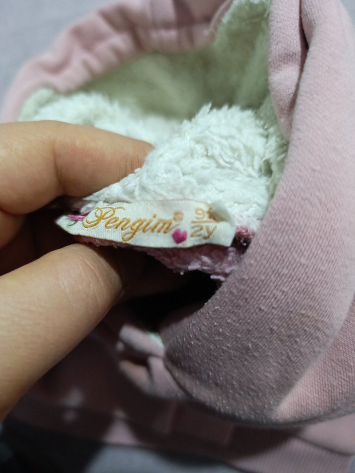 Kız Çocuk Pembe Kapüşonlu Sweatshirt - Görsel 4