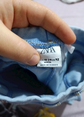 Kız Çocuk Mavi Elastik Denim Pantolon - Görsel 5