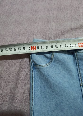 Kız Çocuk Mavi Elastik Denim Pantolon - Görsel 7