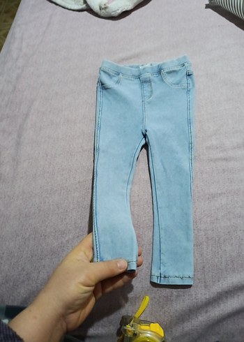 Kız Çocuk Mavi Elastik Denim Pantolon - Görsel 2